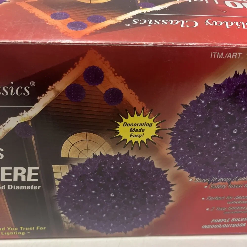GE ︱Holiday Classics ︱200 Lights ︱Super Sphere ︱ Purple Light Set︱Open Box-New